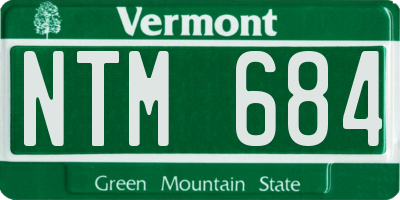 VT license plate NTM684