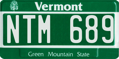 VT license plate NTM689