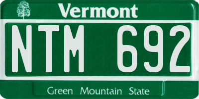 VT license plate NTM692