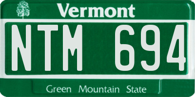 VT license plate NTM694