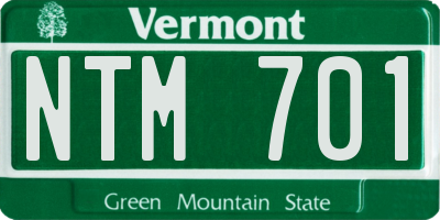 VT license plate NTM701