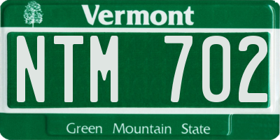 VT license plate NTM702