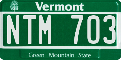VT license plate NTM703
