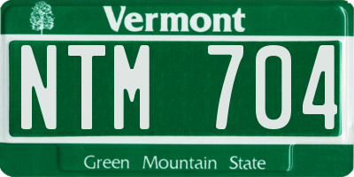 VT license plate NTM704