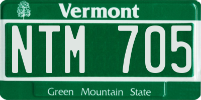 VT license plate NTM705