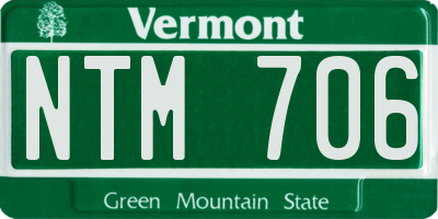 VT license plate NTM706