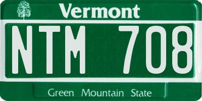 VT license plate NTM708