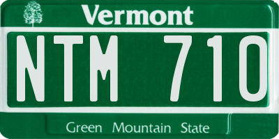 VT license plate NTM710