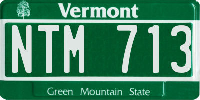 VT license plate NTM713