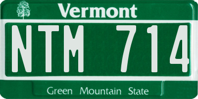 VT license plate NTM714