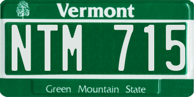 VT license plate NTM715