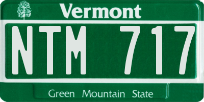 VT license plate NTM717