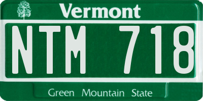 VT license plate NTM718