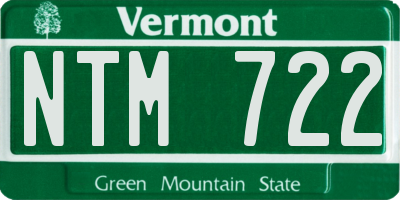 VT license plate NTM722