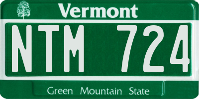 VT license plate NTM724