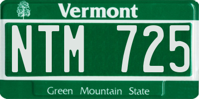 VT license plate NTM725
