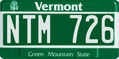 VT license plate NTM726