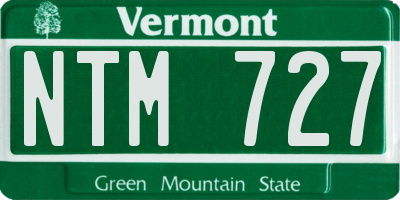 VT license plate NTM727