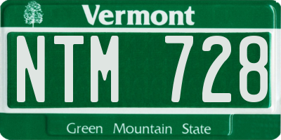 VT license plate NTM728