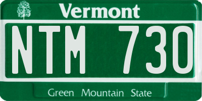 VT license plate NTM730