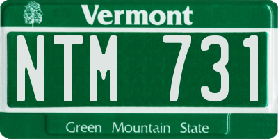 VT license plate NTM731
