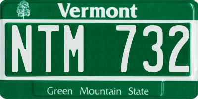 VT license plate NTM732