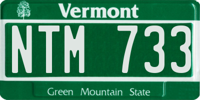 VT license plate NTM733