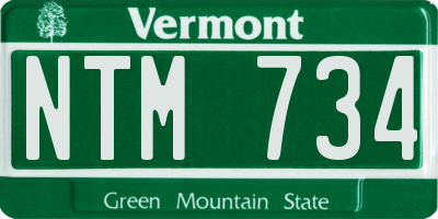 VT license plate NTM734
