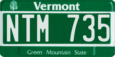 VT license plate NTM735