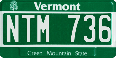 VT license plate NTM736