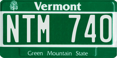 VT license plate NTM740
