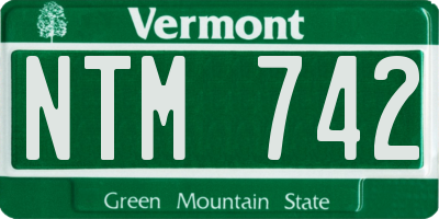 VT license plate NTM742