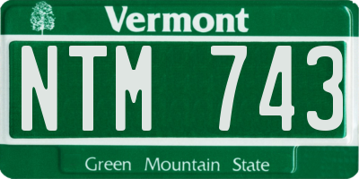 VT license plate NTM743