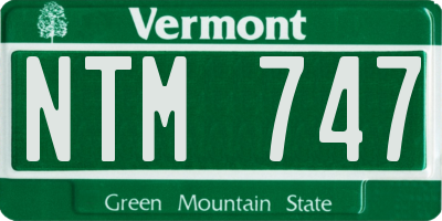 VT license plate NTM747