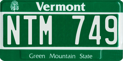 VT license plate NTM749