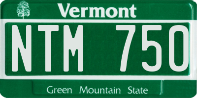 VT license plate NTM750