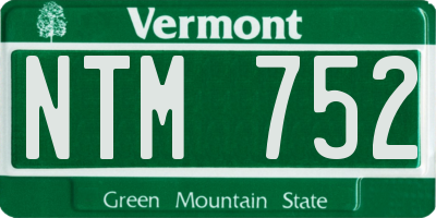 VT license plate NTM752