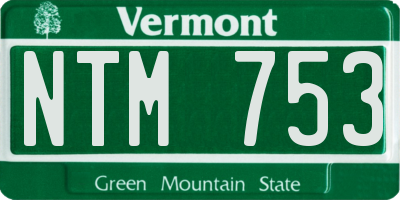 VT license plate NTM753