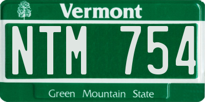 VT license plate NTM754