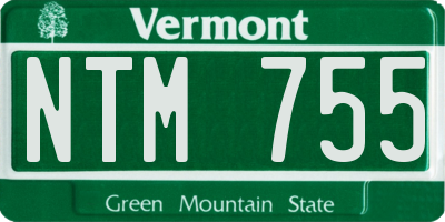 VT license plate NTM755