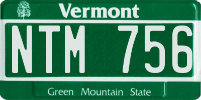 VT license plate NTM756