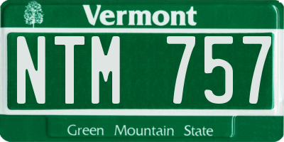 VT license plate NTM757