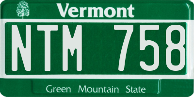 VT license plate NTM758