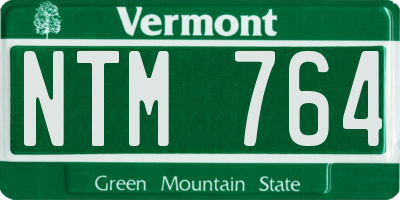 VT license plate NTM764