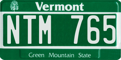 VT license plate NTM765