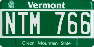 VT license plate NTM766