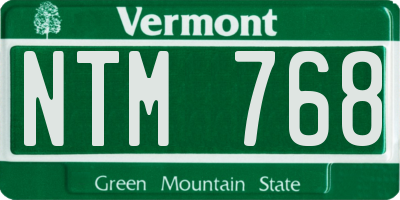 VT license plate NTM768