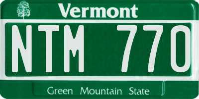VT license plate NTM770