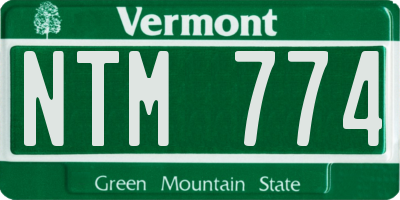 VT license plate NTM774