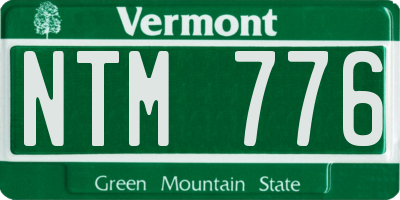 VT license plate NTM776